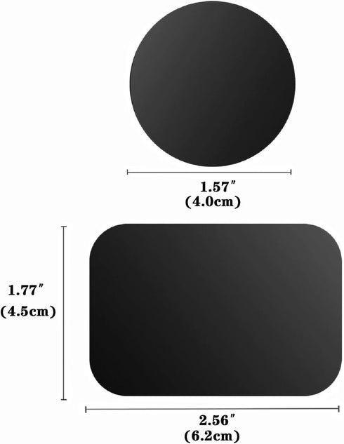 Phone Magnet,Magnet for Phone Case Car Mount,4 Piece Phone Magnet Plate,Metal Plates for Magnetic Mount(9 Rectangle and 9 Round) Magnet for Phone ...