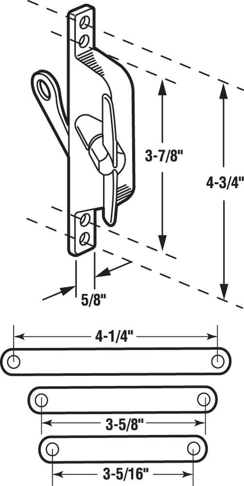 Prime-Line H 3557 Jalousie Operator, Reversible, With Three Link Arms, Aluminum Finish (Single Pack)...