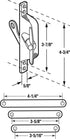 Prime-Line H 3557 Jalousie Operator, Reversible, With Three Link Arms, Aluminum Finish (Single Pack)...