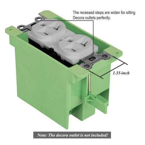 Electrical Outlet Box, Single Gang Old Work Box, 14 Cubic inch Junction Box for Switch or Wall Outlet Installation, Green, Pack of 3...