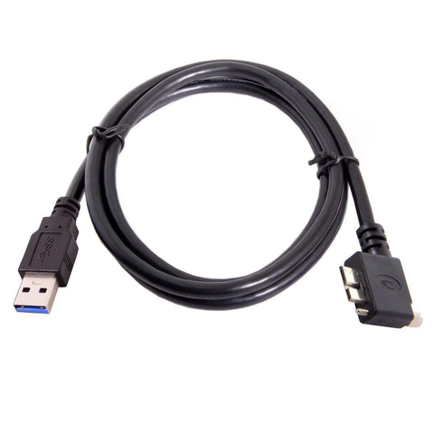 JSER 1.2m 90 Degree Left Angled Micro USB Screw Mount to USB3.0 Data Cable Compatible for Industrial Camera...