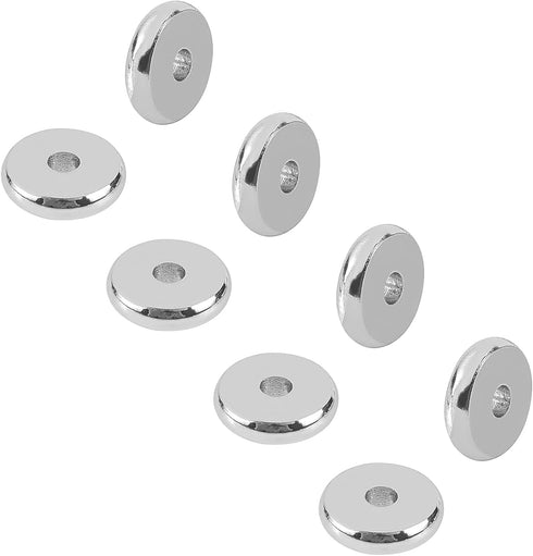 PH PandaHall 100pcs 8mm Stainless Steel Spacers Beads 2mm Hole Flat Round Beads Spacer Metal Loose Spacers Beads Charm Jewelry findings for Neckla...