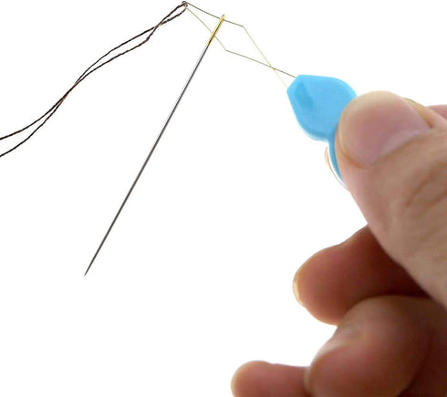 30 Pieces Gourd Shaped Plastic Needle Threaders, Plastic Wire Loop DIY Needle Threader Hand Machine Sewing Tool for Sewing Crafting with Clear Box...