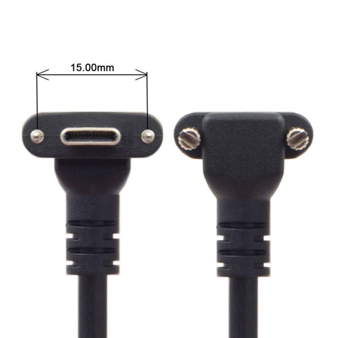 chenyang USB 3.0 to USB C 90 Degree Angled Data Cable with Panel Mount Screw for Industrial Camera 5.0M...