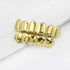 TOPGRILLZ Grills for Your Teeth Gold Grillz 18K Gold Plated Rapper Costume Grillz Teeth for Men and Women Hip Hop Polished 6 teeth Extra Silicon M...