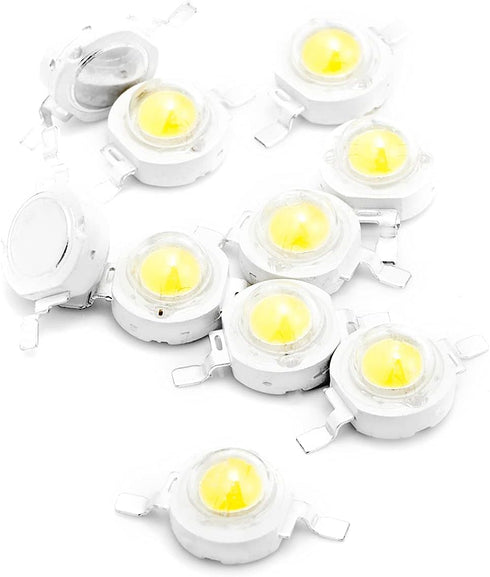 CHANZON 10 pcs High Power Led Chip 3W Natural White (4000K - 4500K / 600mA - 700mA / DC 3V - 3.4V / 3 Watt) Super Bright Intensity SMD COB Light E...