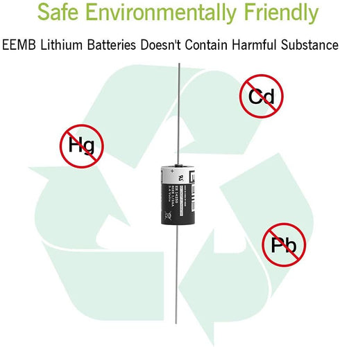EEMB 4Pack ER14250 1/2AA 3.6V Lithium Battery with AX Solder Tabs Li-SOCL? Non-Rechargeable Battery XL-050F SB-AA02 LS14250 TL-5902 TL-2150 for Sl...