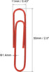 MECCANIXITY Paper Clips Medium Size 2 Inch Vinyl Coated to Prevent Tearing Pages with Box for Organize Office Home Red Count 100...