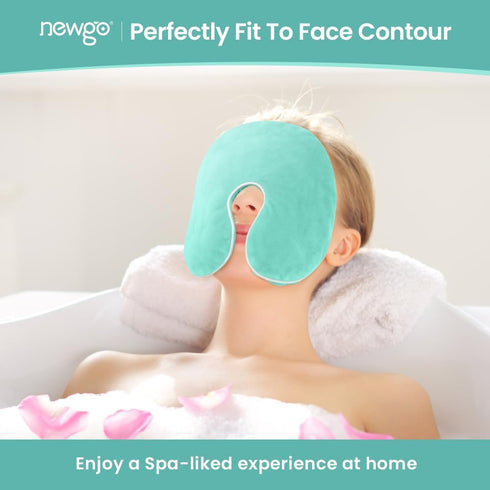 NEWGO Microwave Heating Pad for Face, Hot Cold Gel Ice Pack for Sinus Pressure Relief, Sinus Relief Mask for Migraine, Tension, Stress, Headache, ...