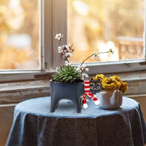 Cat Flower Pot,Cat Planter,Succulent Planter Cat Pots,Ceramic Animal Planter,Cat Planters for Indoor Plants for Indoor Home Decor,Office Desk or K...