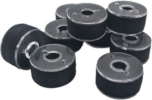 YEQIN 36Pcs Black Prewound Bobbin Thread and Bobbin Clamps - Size A Class 15 SA156 Compatible with Babylock, Brother, Consew, Juki, Singer Embroid...