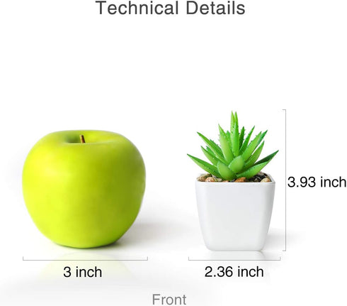 DuHouse Fake Succulents Plants Artificial Potted Faux Plant in Mini Square White Pots for Home Office Bathroom Desk Shelf Decor Set of 4(Green)...