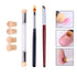 WOKOTO 3Pcs Ombre Nail Art Brush Set Wooden Gel Builder Brush Double Head Nail Gradient Shading Pen With 4 Replaceable Sponge Heads Manicure Tools...