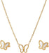 Gold Dianty Butterfly Pendant Necklace Earrings Set for Women Gold Chain Boho Beach Simple Necklace Stud Earrings Minimalist Charm Jewelry Cute Bu...