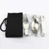 Camp Flatware Sets - Stainless Steel Spoon Fork Knife & Nylon Storage Bag - Foldable + Locking Handle - Ultralight Utensils for Backpacking/Hiking...