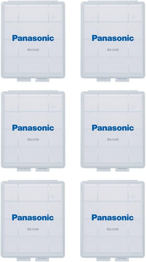 Panasonic BQ-CASE6SA Battery Storage Cases with 4AA or 5AAA Battery Capacity, 6 Pack...