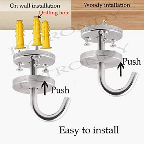 Stainless Steel Screws Mount Ceiling Hooks, Coat Hanger (2 INCH, 4 Pack)...