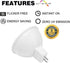 MR16 LED 12V Bipin Bulb 3000K Warm White 50W Halogen Replacement GU5.3 5W 450lm 40 Degree Flood Beam Angle for Landscape and Track Lighting 10-Pac...