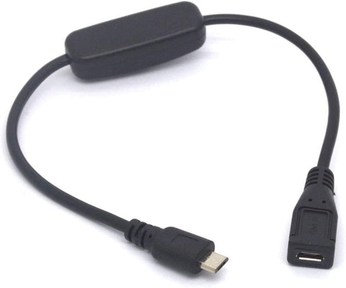 Micro USB On Off Cable Micro-USB Male to Female Switch Charging Cord for Raspberry Pi, Arduino, Smartphone, Powerbank(Only for Charge,Not for Data...