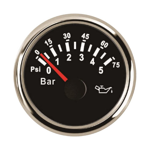 ELING Warranted 2" Auto Gauge Oil Pressure 0-5 Bar 0-75 PSI with Backlight for Car Truck Diesel Engine 12V 24Volt...