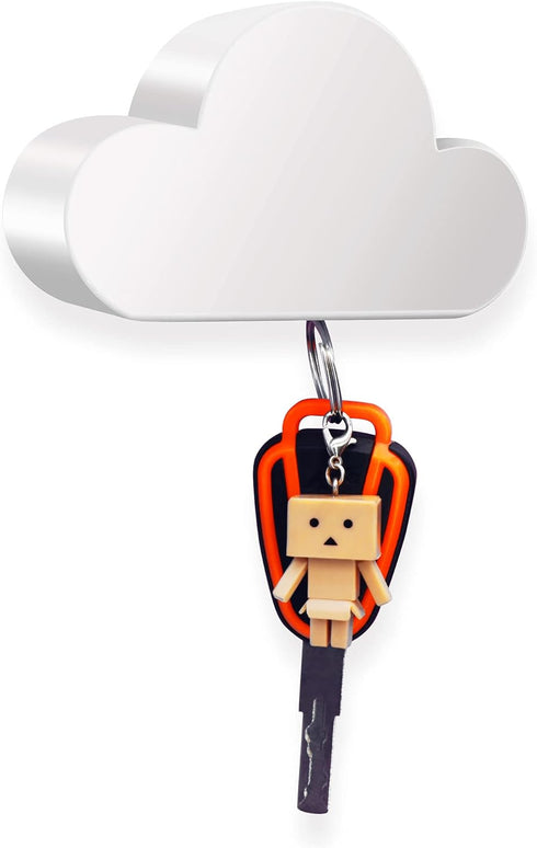 Meyerascal White Cloud Magnetic Key Holder for Wall, Strong Magnetic to Securely Hang Multiple Keys and Keychain, Novelty Cute Home Decorations, E...