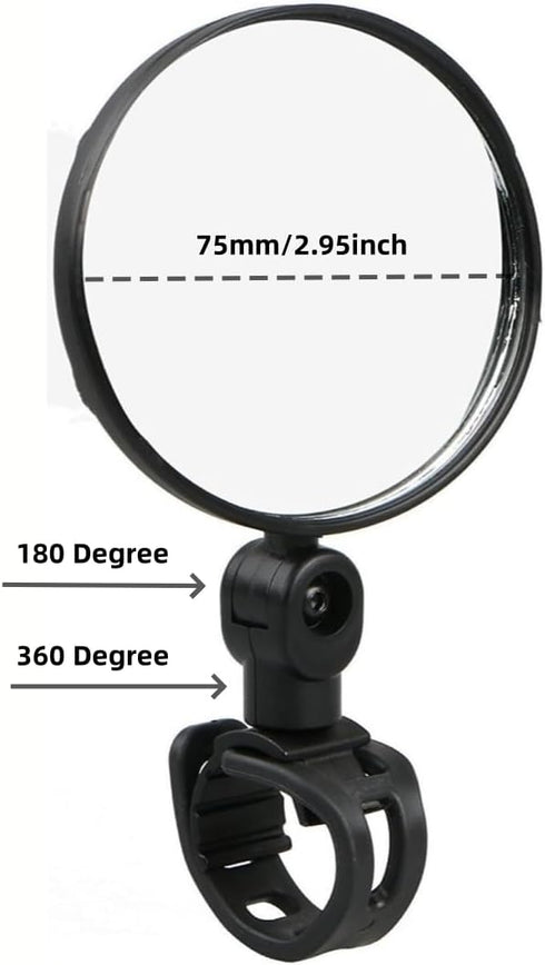 2pcs Bicycle Rearview Mirrors,HD Rear View Wide Angle Convex Mirror,360?Rotatable Bicycle Mirrors,Universal Silicone Rearview Mirror for Bicycles....