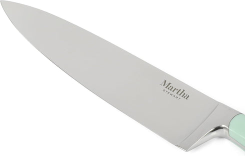 Martha Stewart 8 Inch Forged Triple Riveted Stainless Steel Chef Knife - Martha Blue...