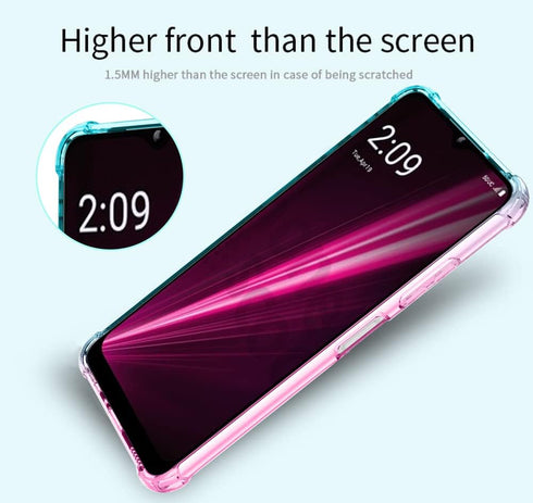 Osophter for T-Mobile Revvl 6 5G Case Clear Transparent with 2pcs Screen Protector Reinforced Corners TPU Shock-Absorption Flexible Cell Phone Cov...