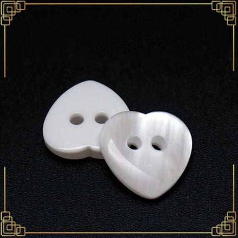 50 PCS Heart Multi-Color 2 Holes Resin Buttons Clothing Decoration Sewing Scrapbooking Card Making DIY (White,11.5mm)...