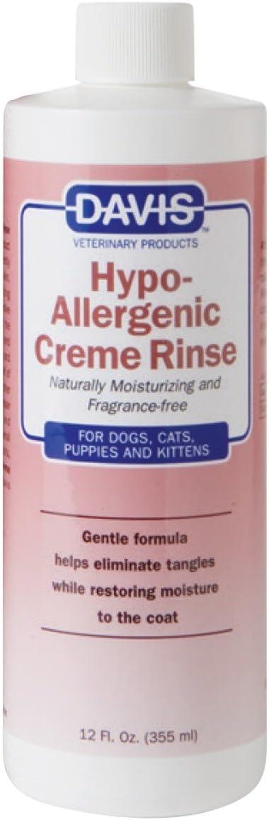 Davis Manufacturing Hypoallergenic Pet Crème Rinse, 12 oz, white (HCR12)...
