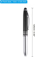 PATIKIL Ballpoint Pen with Stylus Tip and LED Flashlight, 5 Pack 3 in 1 Metal Pen Black Ink 1.0mm Medium Point Stylus Pen for Touch Screens, Black...