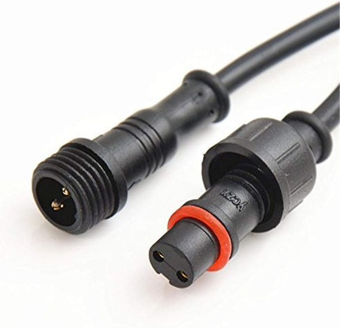 5Pairs 2pin Black Electrical Connector LED Connector for LED Lights 20cm Extension Cable 40cm/Pair 0.3mm² 15mm Nut...