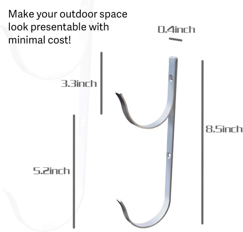 4 PCS Set Pool Pole Hangers Heavy Duty Aluminium Holder Hooks with Screws Perfect Hooks for Swimming Pool,Telescopic Poles,Skimmers,Nets Brushes,V...