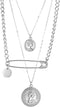 YERTTER Father's Day Multi-Layered Paper Clip and Coin Pendant Necklace Boho Jewelry Set Layered Pendant Statement Chunky Chain Necklace for Women...