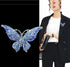Crystal Rhinestone Butterfly Brooch Elegant Lapel Pins Dress Accessories Jewelry Gift For Women Girls (Blue)...