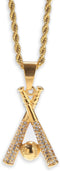 Gold Baseball Necklaces for Boys Baseball Bat Cross Necklace Baseball Chain Pendant Necklace for Men Women Sports Hiphop Necklace Baseball Lovers ...
