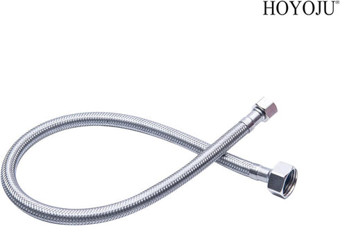Braided Faucet Connector Supply Hose 1/2"-14NPSM Brass Nut X 3/8 Female Fitting Stainless Steel Lead-Free 20-Inch Long x 2 Pack...