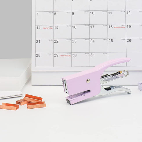 Purple Plier Stapler with #10 Staples Set, Cute Manual Stapler with 1000 No.10 Rose Gold Staples for Office and Home Desk Accessories Supplies (Pu...