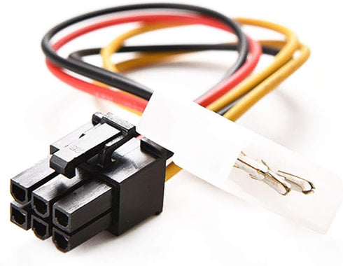 4-Pin Molex to 6-Pin PCI- Express PCIE Adapter Power Cables, 4-Pin Male to 6-Pin PCI- Express PCIE Female Graphics Card Power Adapter Cable (1Pack...