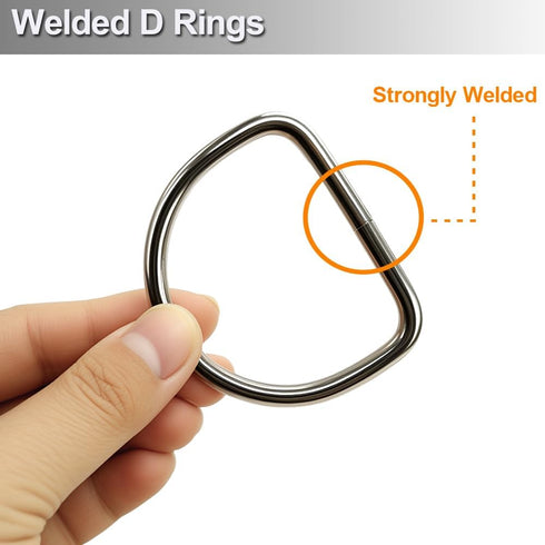 Ewparts 2.5 inch Metal D Rings Welded D-Rings Heavy Duty 6mm Thickness 6 Pack Outer Width 2.5 inch D Ring Inner Width 2 inch Metal D Ring for Craf...