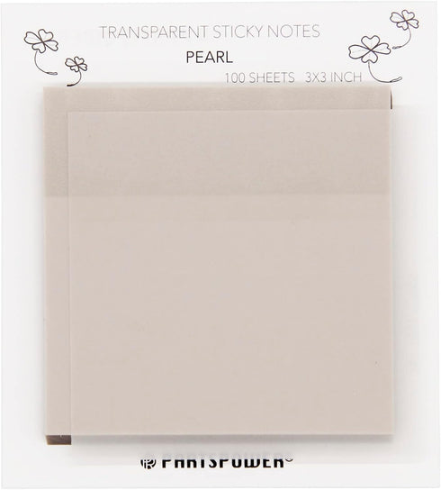 PARTSPOWER 100 Sheets Transparent Sticky Notes, 3X3 Inch, Pastel Translucent Annotating Sticky Notes for Books, Bible Study, Reading, Office Schoo...
