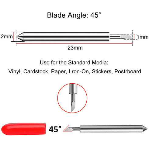 30Pcs Replacement Cutting Blades for Explore Air/Air 2/Air 3/Maker/Maker 3/Expression, 45 Degree Standard Fine Point Blade for Most Vinyl Fabric C...