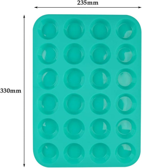 Silicone Muffin Pan, 24 Mini Cupcake Pan for Cream Cheese Fat Bombs, Non Stick, Dishwasher Safe Silicon Bakeware Pans, 2 Pack...