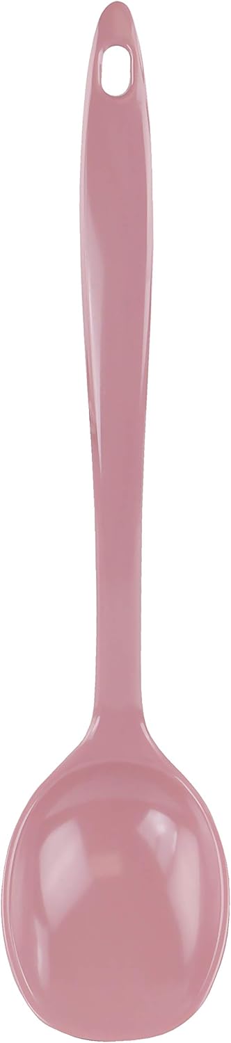 Reston Lloyd Cooking Spoon for Serving, Basting, Mixing, Heat Resistant, BPA Free Melamine 11 inch Utensil with Ergonomic Handle, Set of 6, Pink...