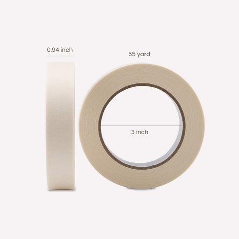 Lichamp Masking Tape 1 inch, 2 Pack General Purpose Beige Masking Tape White Masking Paper, 1 inch x 55 Yards x 2 Rolls (110 Total Yards)...