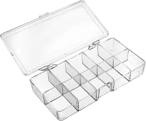 uxcell Component Storage Box - Plastic Fixed 10 Grids Clear White 176x88x30mm...
