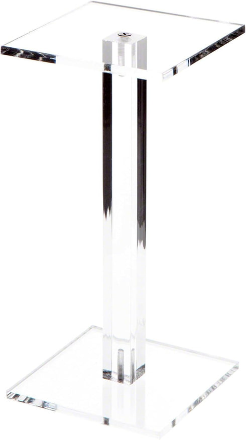 Plymor Clear Acrylic Square Barbell Pedestal Display Riser, 8.5" H x 4" W x 4" D (1/4" thick)...