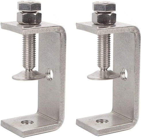 304 Stainless Steel C Clamps, Heavy Duty C Clamps for Metal Working, Woodworking Building Tiger Clamp Adjustable Wide Jaw Opening C Clamp, Silver ...