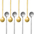 Pack of 8, Gold & Silver Plated Stainless Steel Espresso Spoons, findTop Mini Teaspoons Set for Coffee Sugar Dessert Cake Ice Cream Soup Antipasto...
