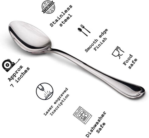 Life begins after coffee spoons with messages coffee spoon engraved coffee spoon engraved spoons him Silver 7 Inches A4 Stainless steel silver spo...